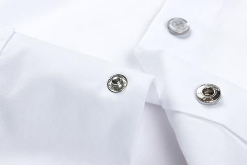 Men's Guayabera Shirts for Men Long Sleeve Cuban Snap Button Shirts Mexican Guayabera Shirts with Four Pockets