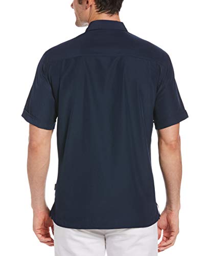 Paneled Short Sleeve Shirt for Men, Classic Fit, Wrinkle Resistant, Casual Button-Down Shirt With Spread Collar