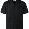 Mens Embroidered Cuban Guayabera Shirts Casual Button Down Short Sleeve Beach Shirts