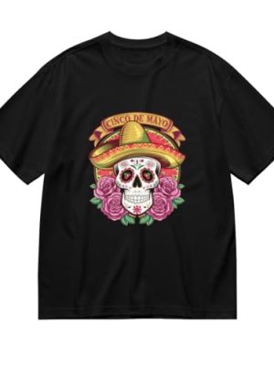 Retro Cinco de Mayo Mexican Skull Graphic Unisex T-Shirt for Women Or Men Boys Girls Gift