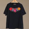 Women's Mexican Shirts Embroidered Oversized T Shirt Boho Floral Tee Vintage Flowers Graphic Tee Tops