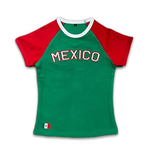 Graphic Tee 2000s Mexico Jersey 90s Going Out Y2k Clothes Summer Crop Tops Baby Tee