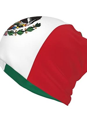 Mexico Flag Multifunction Beanie Hats for Men Women Mexican Soft Stretch Skull Cap Fashion Scarf for Jogging Cycling
