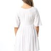 Rayon Crepe Short Dress with Multicolored Embroidery