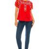 Women Traditional Puebla Mexican Embroidered Blouse