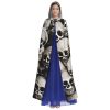 Mexican Skull print Halloween Hooded Robe Cloak for Adult Men Women Wizard Vampire Knight Fancy Cape Costume