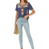 Mexican Shirts for Women Traditional Embroidered Tops Cinco De Mayo Fiesta Style Outfit