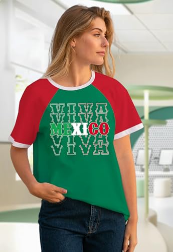 Mexico Shirts for Women: Mexican Graphic Tees Mexican Tops Casual Vacation Short Sleeve T Shirts