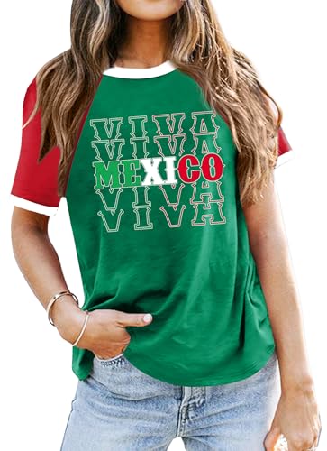 Mexico Shirts for Women: Mexican Graphic Tees Mexican Tops Casual Vacation Short Sleeve T Shirts