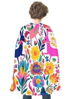 Unisex Adults Halloween Cloak Reversible Vampire Cape Lightweight And Comfortable Witch Cape Cloak Mexican Otomi Animals