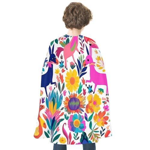 Unisex Adults Halloween Cloak Reversible Vampire Cape Lightweight And Comfortable Witch Cape Cloak Mexican Otomi Animals