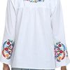Women's Summer Boho Embroidery Mexican Bohemian Tops Shirt Tunic