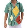 Men's Retro Bowling Shirts 50s Rockabilly Style Button Down Shirts Vintage Style Camp Shirt