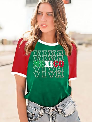 Mexico Shirts for Women: Mexican Graphic Tees Mexican Tops Casual Vacation Short Sleeve T Shirts