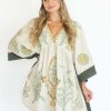 Print Dresses for Women with V-Neck Summer Cotton 3/4 Sleeves Casual Loose Fit Boho Vintage Floral Tunic Dress 2025