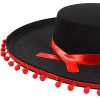 Mexican Sombrero Hat For Adult, Large Festival Sombrero Hats, Wide Brim Cosplay Costume With Pom-Poms, Mexican Party Dress Up