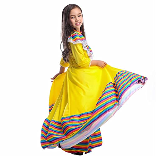 Mexican Traditional Dress Girls National Style Princess Dress Halloween Carnival Birthday Party Dress