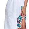Women's Mexican Floral Embroidered Halter Neck Split Sleeveless Ruffle Party Long Dresses