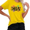 Cinco De Mayo Shirts Women Lets Fiesta T-Shirt Graphic Mexican Party Tee May 5th Casual Tops