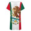Mexican Flag Nightgowns for Women Sleepwear Short Sleeve Sleep Dress Nightshirt