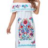 Women Mexican Embroidered Dress Ruffle Collar Sleeveless