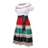 Traditional Mexican Dress for Girls Folklorico Dance Dress Cinco De Mayo Girls Party Costume Mexican Fiesta Dress Kit