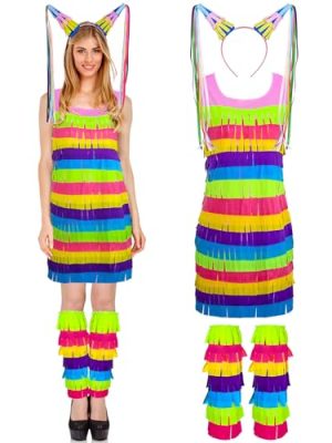 Mexican Couple Costume for Adult and Pinata - Fiesta Dress for Cosplay Cinco De Mayo Party