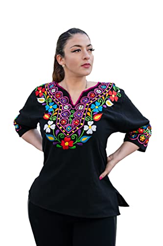 Traditional Mexican Shirt for Women Made in Mexico - Embroidered Mexican Peasant Blouse - Cinco de Mayo Clothes for Women