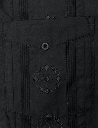 Mens Embroidered Cuban Guayabera Shirts Casual Button Down Short Sleeve Beach Shirts
