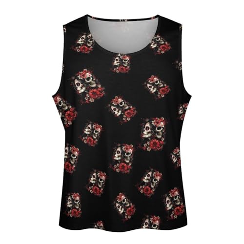 Mexican Day of The Dead Women Goth Men's Gym Tank Tops Workout Muscle Tee Training Bodybuilding Fitness Sleeveless T Shirts