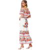 Mexican Dress for Women Off Shoulder Floral Print Maxi Dress Summer Party Casual Sundress Dresses