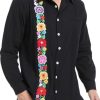 Men's Mexican Shirts Cuban Guayabera Shirt Casual Long Sleeve Embroidered Linen Summer Beach Shirts