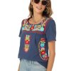 Mexican Shirts for Women Traditional Embroidered Tops Cinco De Mayo Fiesta Style Outfit