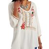 Mexican Tops for Women Embroidered Shirts Bohemian Hippie Clothes Tunic Fiesta Plus Size Boho Peasant Blouses