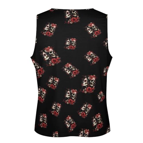 Mexican Day of The Dead Women Goth Men's Gym Tank Tops Workout Muscle Tee Training Bodybuilding Fitness Sleeveless T Shirts