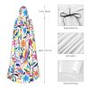 Mexican Otomi Animals Print Unisex Full Length Hooded Robe Cloak Long Cape Cosplay Costume Halloween Christmas Cloak