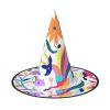 Mexican Otomi Animals Print Halloween Witch Hat Halloween Costume Witches Hats For Women Cosplay Party Accessory-1pcs