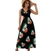 Mexican Flag Heart Womens Casual Sleeveless Dress Maxi Long Beach Dress Sundress