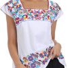 Women's Mexican Shirts Peasant Blouses Embroidered Sleeveless Boho Summer Shirt Fiesta Party Fashion Tank Top