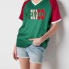 Brazil Shirt for Women Soccer Jersey Short Sleeve Shirts Brazil Jersey Contrast Binding V Neck Plus Tee Tops