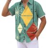 Men's Retro Bowling Shirts 50s Rockabilly Style Button Down Shirts Vintage Style Camp Shirt