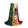 Mexican American Flag Print Hooded Cloak For Halloween,Wizard,Vampire And Grim Reaper Costume