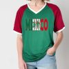 Brazil Shirt for Women Soccer Jersey Short Sleeve Shirts Brazil Jersey Contrast Binding V Neck Plus Tee Tops