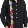Men's Mexican Shirts Cuban Guayabera Shirt Casual Long Sleeve Embroidered Linen Summer Beach Shirts