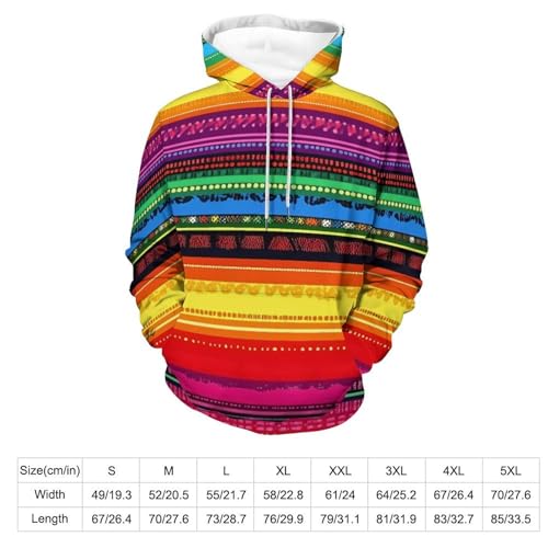 Mexican Serape Colorful Stripes Hoodie Sweatshirt Pullover Hooded Outfits Tops for Men Women