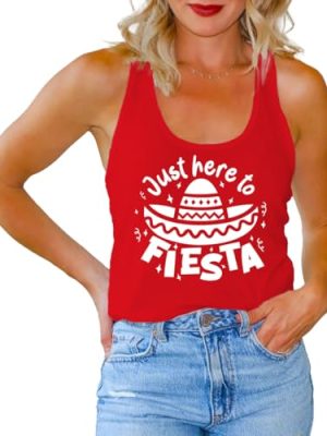 Cinco De Mayo Tank Tops for Women Sombrero 5 De Mayo T-Shirt Mexican Fiesta Sleeveless