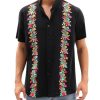 Mexican Shirts for Men Guayabera Shirt Traditional Embroidered Dress Up Fiesta Independence Day of The Dead Cinco De Mayo