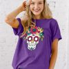 Dia De Los Muertos Shirt for Women Sugar Skull Tshirts Day of Dead T-Shirts Skull Graphic Tops