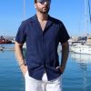 Mens Cuban Guayabera Shirt Short Sleeve Button Down Shirts Summer Beach Vacation Shirts