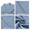 Mens Cuban Guayabera Short Sleeve Shirt Casual Summer Beach Tops Button Down Untucked Shirts